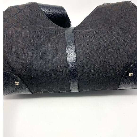 SOLDGucci Monogram GG Jackie Piston Nailhead Vintage Shoulder Bag Canvas Leather - Picture 8 of 15